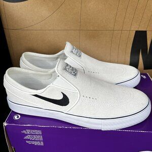 NEW Nike SB Zoom Janoski+ Slip 'Summit White Black' FN5893 100 Men Size 9.5